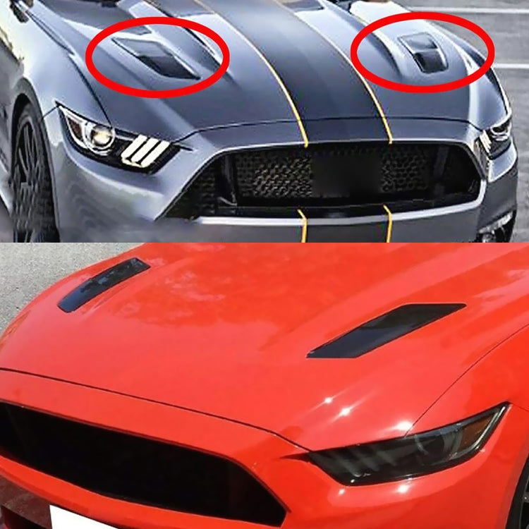 HD-713 1 Pair Car Hood Decorative Stickers Fender Air Vents Sticker, Black