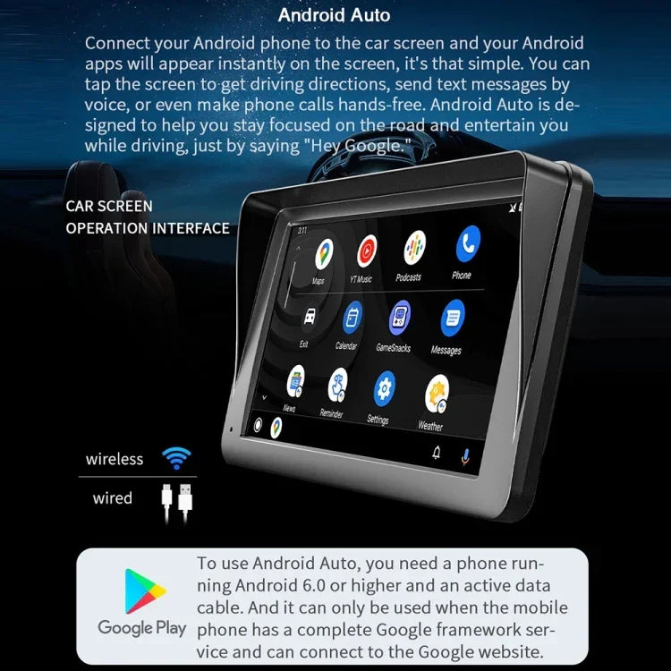 B5300 7インチ ワイヤレス CarPlay 車載 Bluetooth MP5プレーヤー、スマホ連携対応 リモコン付き、B5300 リモコン付き
