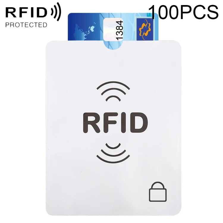 100枚 アルミホイル防盗RFIDブロッキングスリーブ パスポート通帳プロテクター サイズ: 13.5*10.5cm RFID 100枚