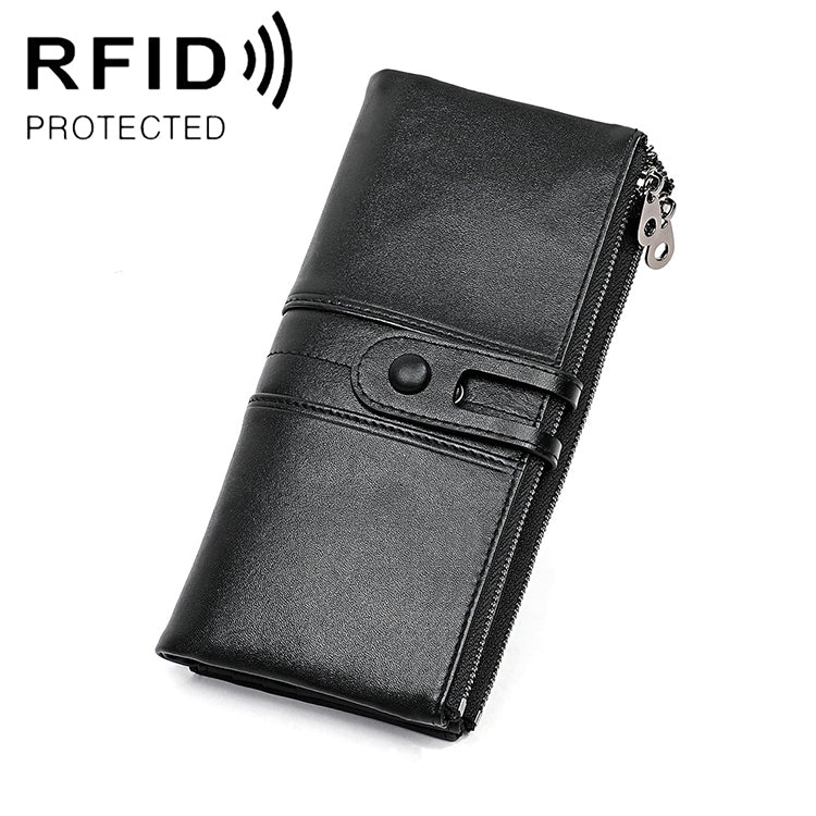 3520 ロング牛革 折りたたみ式 反磁気 RFID レディース財布 カードスロット付き, 3520 レッド, 3520 黄褐色, 3520 ブラック, 3520 コーヒー, 3520 ブルー