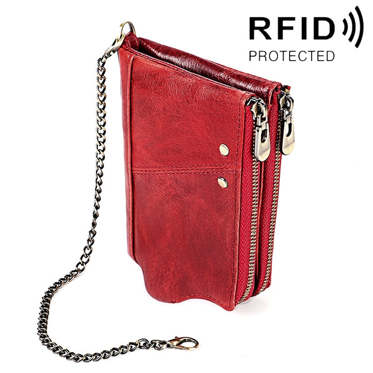 LT3533 ロング クレイジーホーステクスチャー 牛革 折りたたみ式 反磁気 RFID メンズ財布 クラッチバッグ カードスロット＆ショルダーストラップ付き, LT3533 黄褐色, LT3533 ブラック, LT3533 コーヒー, LT3533 ブルー, LT3533 レッド