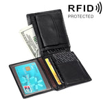 8020 横型 レトロ クレイジーホース調レザー 耐磁 RFID財布 クラッチバッグ メンズ用 カードスロット付き 8020ブラック、8020コーヒー、8020黄褐色