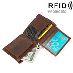 8020 横型 レトロ クレイジーホース調レザー 耐磁 RFID財布 クラッチバッグ メンズ用 カードスロット付き 8020ブラック、8020コーヒー、8020黄褐色