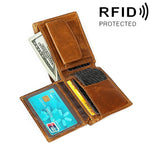 8020 横型 レトロ クレイジーホース調レザー 耐磁 RFID財布 クラッチバッグ メンズ用 カードスロット付き 8020ブラック、8020コーヒー、8020黄褐色
