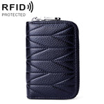KB191 ジッパーカウハイドレザーオルガン型多カードスロット耐磁性RFID財布 クラッチバッグ レディース用 KB191ライトパープル、KB191ワインレッド、KB191ブラウン、KB191アクアブルー、KB191ブラック、KB191ダークブルー、KB191ピンク