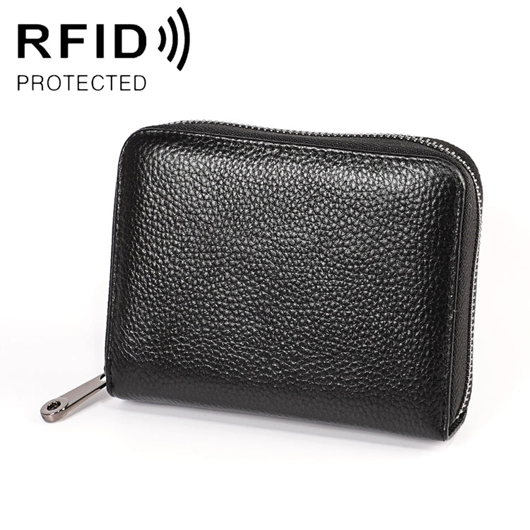 KB195 ファスナー 牛革 ダブルロウ オーガン形 多機能カードスロット 反磁気 RFID財布 クラッチバッグ レディース用、KB195 ピンク、KB195 パープル、KB195 ローズレッド、KB195 ブラック、KB195 コーヒー