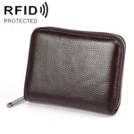 KB195 ファスナー 牛革 ダブルロウ オーガン形 多機能カードスロット 反磁気 RFID財布 クラッチバッグ レディース用、KB195 ピンク、KB195 パープル、KB195 ローズレッド、KB195 ブラック、KB195 コーヒー