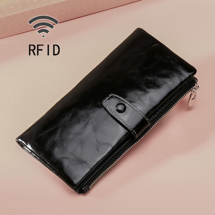TP-189 オイルスキンレザー 多機能ジッパー RFIDレザー財布