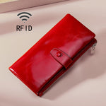 TP-189 オイルスキンレザー 多機能ジッパー RFIDレザー財布