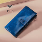TP-189 オイルスキンレザー 多機能ジッパー RFIDレザー財布