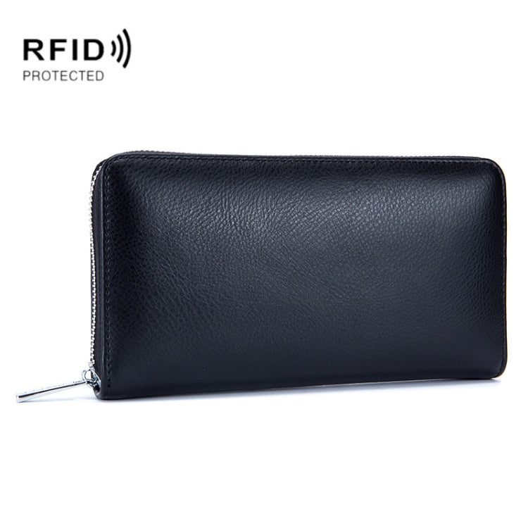 二層牛革 オルガン型カードホルダー 多機能カード RFID 防盗財布バッグ