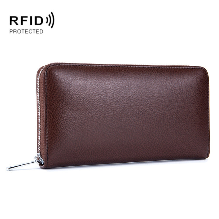 二層牛革 オルガン型カードホルダー 多機能カード RFID 防盗財布バッグ