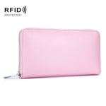 二層牛革 オルガン型カードホルダー 多機能カード RFID 防盗財布バッグ