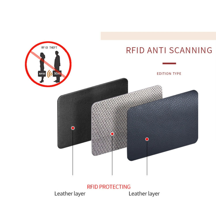 二層牛革 オルガン型カードホルダー 多機能カード RFID 防盗財布バッグ