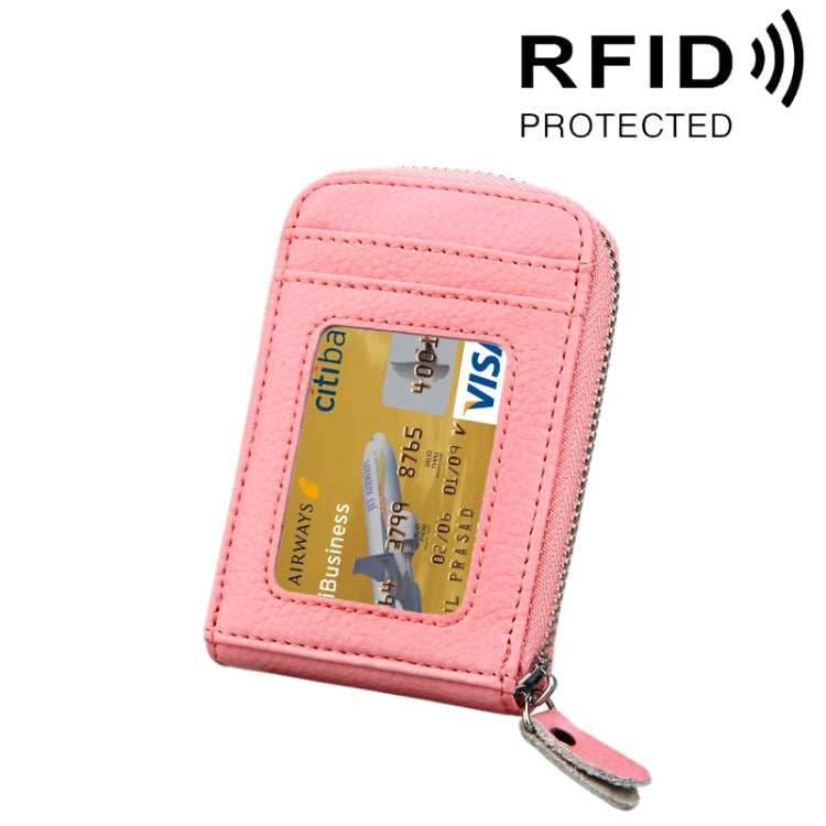 本革 牛革 無地 ジッパー 縦型カードホルダー 財布 RFIDブロッキングカードバッグ 保護ケース 12カードスロット付き サイズ: 11.5*7.5cm