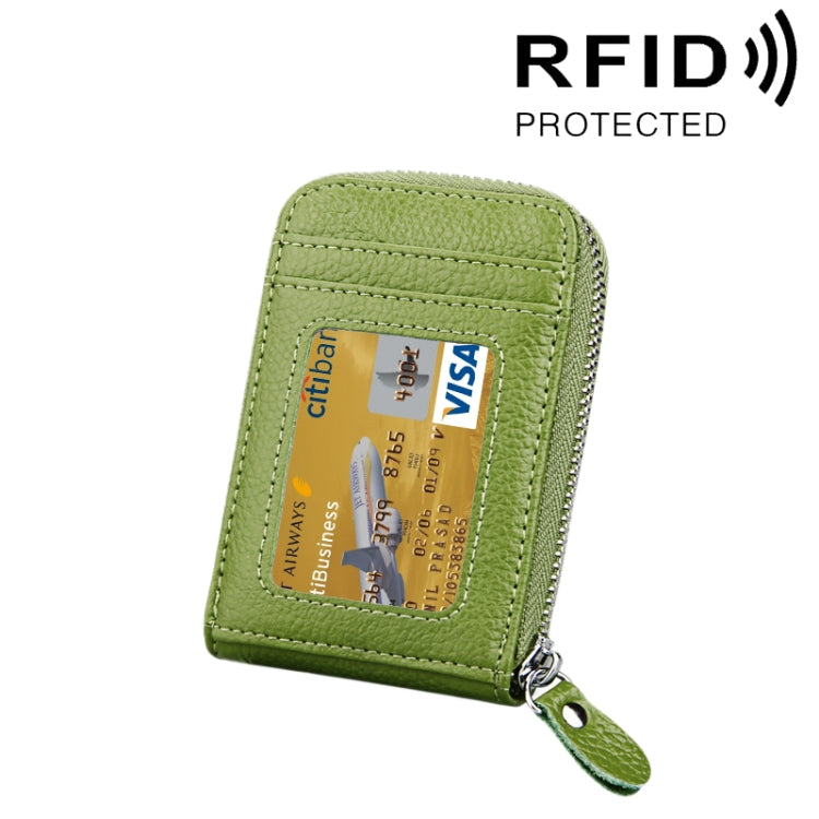 本革 牛革 無地 ジッパー 縦型カードホルダー 財布 RFIDブロッキングカードバッグ 保護ケース 12カードスロット付き サイズ: 11.5*7.5cm