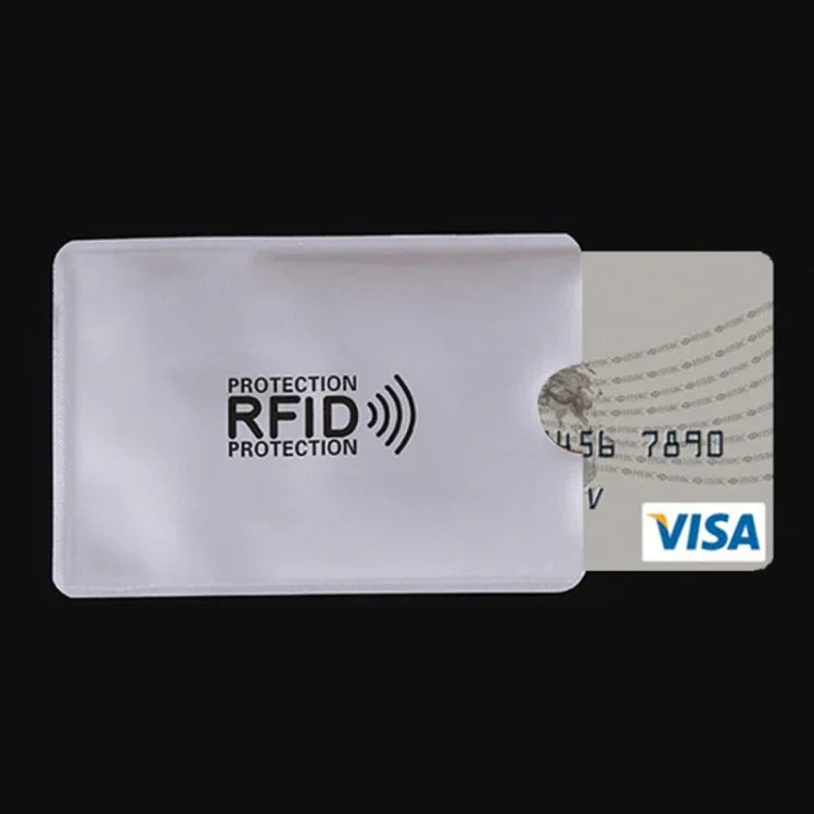 10枚セット アルミホイル RFIDブロッキング クレジットカード ID バンクカードケース カードホルダーカバー、サイズ：9.1*6.3cm、RFID 10枚