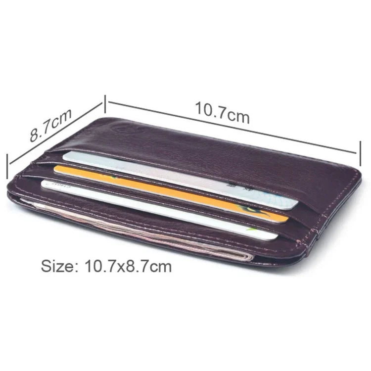 XIAO YUAN XIANG 牛革ポケット 6カードスリーブ財布 コインパース カードホルダー、サイズ：10.7cm x 8.7cm、ランダムカラー配送、6カードスリーブ