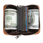 KB205 Antimagnetic RFID Litchi Texture Leather Zipper Large-capacity Card Holder Wallet