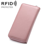 902 反磁気 RFID ライチテクスチャー 女性用大容量ハンド財布 カードスロット付き電話バッグ