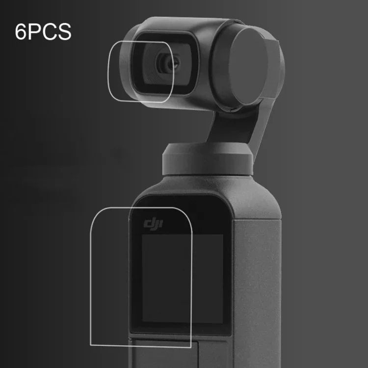 6枚セット HDレンズプロテクター＋スクリーンフィルム DJI OSMO Pocketジンバル用、HDレンズプロテクター