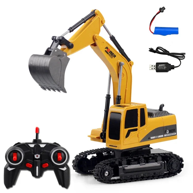 258-1 6チャンネル 2.4G 1/24RC リモコン操作エンジニアリングメタルショベルカー 充電式RCカー、メタル製