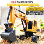 258-1 6チャンネル 2.4G 1/24RC リモコン操作エンジニアリングメタルショベルカー 充電式RCカー、メタル製