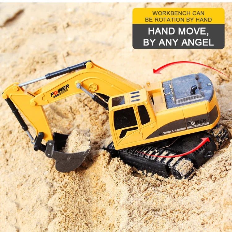 258-1 6チャンネル 2.4G 1/24RC リモコン操作エンジニアリングメタルショベルカー 充電式RCカー、メタル製
