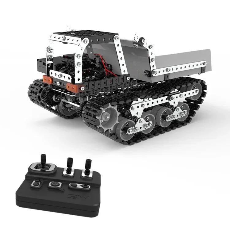 MoFun SW(RC)-007 2.4G ワイヤレスリモコン 10チャンネル ダンプトラック 子供用DIY ステンレス組み立ておもちゃ、SW(RC)-007
