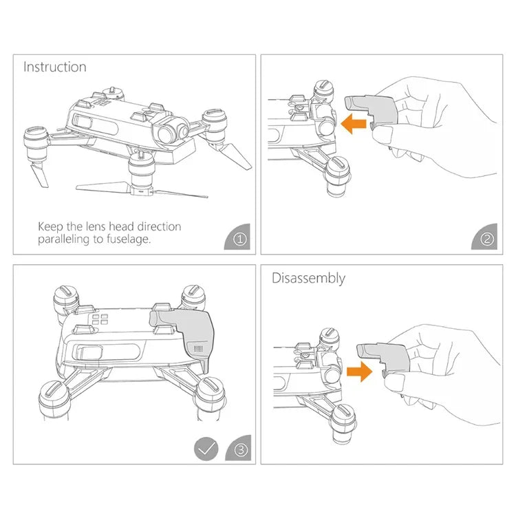 PGYTECH ジンバルカメラレンズシェードフード 保護カバー DJI Spark用