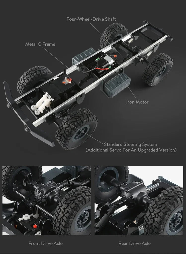 JJR/C Q60 トランスポーター-1 フルボディ 1:16 ミニ 2.4GHz RC 6WD クローラー オフロード ミリタリートラック おもちゃ、Q60