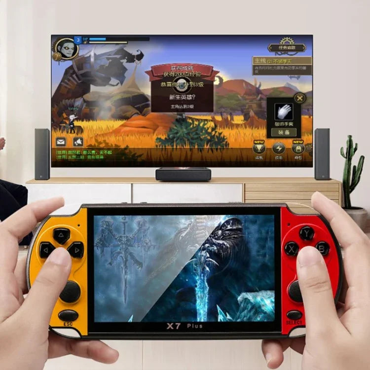 X7 Plus レトロクラシックゲーム ハンドヘルドゲーム機 5.1インチHDスクリーン＆8Gメモリー搭載、MP4 / 電子書籍対応、X7 Plus（イエロー＋レッド）、X7 Plus（イエロー）、X7 Plus（ブルー＋レッド）、X7 Plus（ブルー）、X7 Plus（レッド）