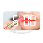 TS-8201-W 多機能LEDメイクアップミラー付きデスククロック 自動感光電子アラーム