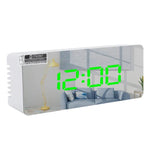 TS-S69-R 多機能LEDアラームクロック 電池/プラグイン充電両用 メイクアップミラークロック TS-S69-G、TS-S69-HW