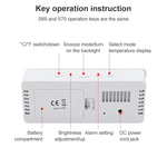TS-S69-R 多機能LEDアラームクロック 電池/プラグイン充電両用 メイクアップミラークロック TS-S69-G、TS-S69-HW
