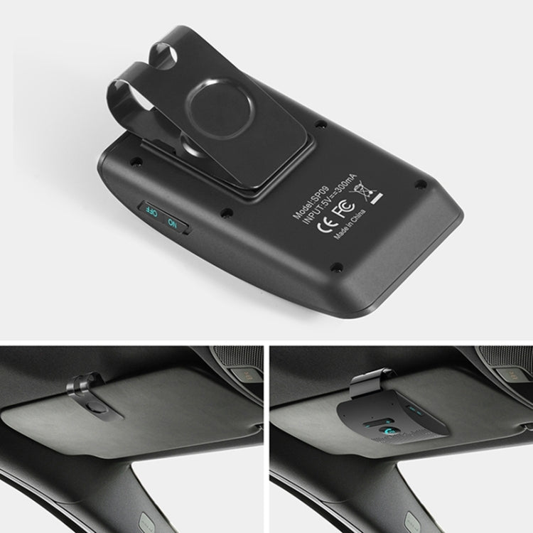 SP09 マルチポイント ワイヤレスBluetooth V4.2 ハンズフリー カーキットスピーカー スピーカーフォン、音声読み上げ＆振動センサー対応