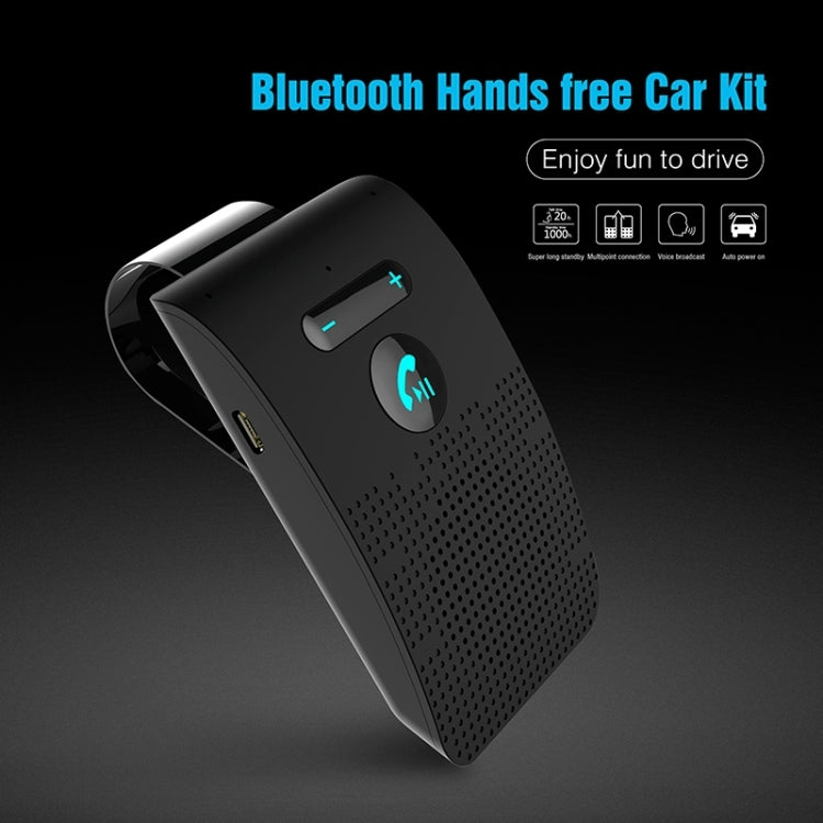 SP09 マルチポイント ワイヤレスBluetooth V4.2 ハンズフリー カーキットスピーカー スピーカーフォン、音声読み上げ＆振動センサー対応