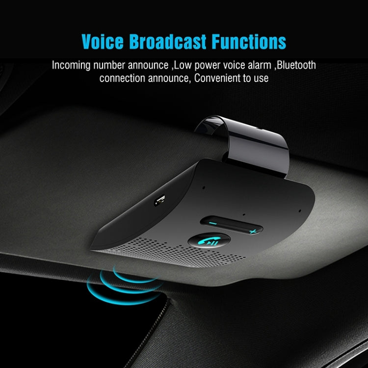 SP09 マルチポイント ワイヤレスBluetooth V4.2 ハンズフリー カーキットスピーカー スピーカーフォン、音声読み上げ＆振動センサー対応