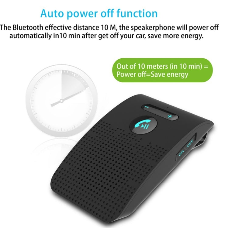 SP09 マルチポイント ワイヤレスBluetooth V4.2 ハンズフリー カーキットスピーカー スピーカーフォン、音声読み上げ＆振動センサー対応
