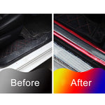 Universal Electroplate Carbon Fibre Car Door Threshold Decoration Strip Decorative Sticker, Size : 5CM x 2M, 5CM x 2M (Gold), 5CM x 2M (Red), 5CM x 2M (Silver)