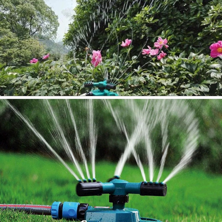 庭用自動回転ノズル 360度回転式自動スプリンクラー 庭の芝生用散水ノズル、1/2インチ水道管対応（ブルー）、360度自動散水 2