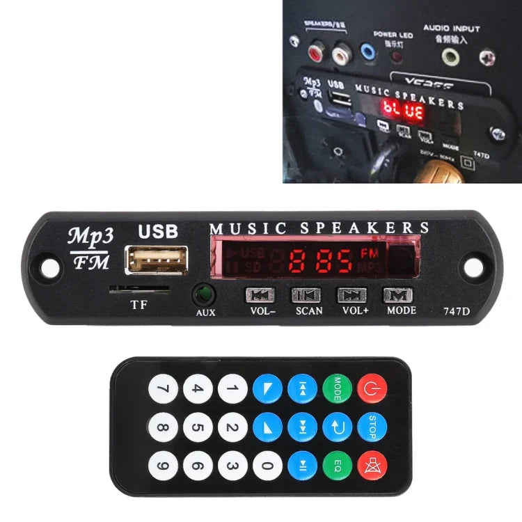 車用12V オーディオ MP3プレーヤーデコーダーボード FMラジオ TF USB 3.5mm AUX Bluetooth・録音なし Bluetooth・録音なし