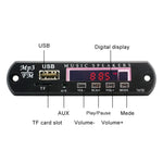 車用12VオーディオBluetooth MP3プレーヤーデコーダーボード FMラジオ TF USB 3.5 mm AUX、録音機能なし、録音機能なし