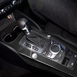 3 PCS Car Carbon Fiber Gear Panel Decorative Sticker for Audi A3, Left Driving, Gear Panel, Left Driving