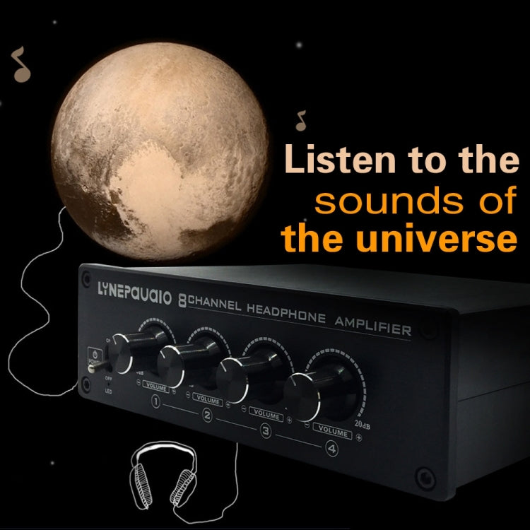 LINEPAUDIO A966 Pro 8チャンネルヘッドホンアンプ ヘッドホン分配器 信号増幅器、A966