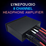 LINEPAUDIO A966 Pro 8チャンネルヘッドホンアンプ ヘッドホン分配器 信号増幅器、A966
