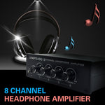 LINEPAUDIO A966 Pro 8チャンネルヘッドホンアンプ ヘッドホン分配器 信号増幅器、A966
