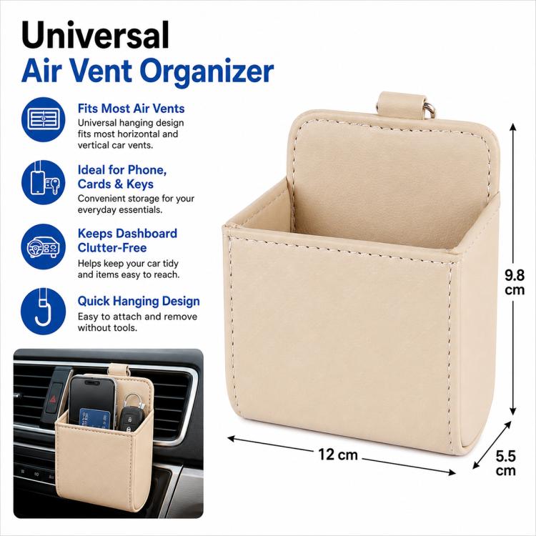 Car Air Vent Mobile Cellphone Pocket Bag Pouch Box Storage Organizer Carrying Case