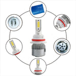 2pcs 9004 18W 1800LM 6000K Waterproof IP68 Car Auto LED Headlight with 2 COB LED Lamps, DC 9-36V, 9004