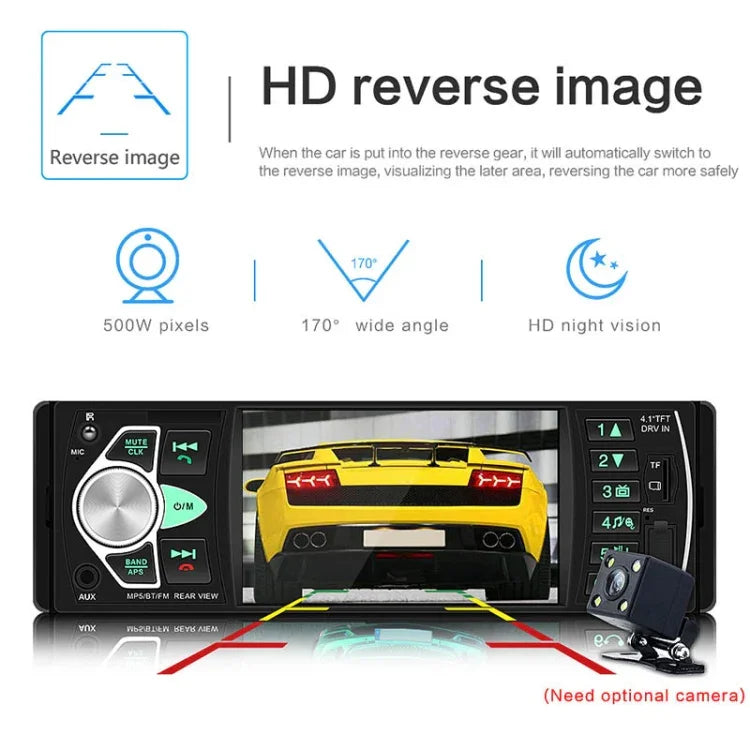 SWM-4022D HD 4.1インチ 12V 汎用車載ラジオ受信機 MP5プレーヤー FM＆Bluetooth＆TFカード対応 リモコン付き SWM-4022D